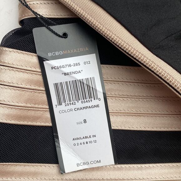 NWT BCBGMAXAZRIA Champagne Cocktail Ribbon Dress - Picture 12 of 16